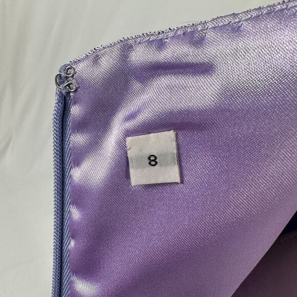 Cassandra Stone Sparkly Strappy Purple Silver Maxi Dress New With Tags Size 8 - Picture 6 of 6